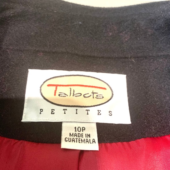 Talbots Black Wool Blend Button Front Utility Coat Women's Size 10 Petite - Picture 10 of 13